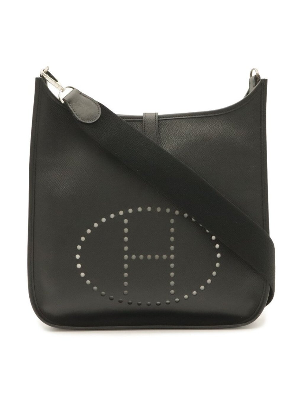 Hermes Evelyne I 1 GM Shoulder Bag Veau Epsom Black Silver